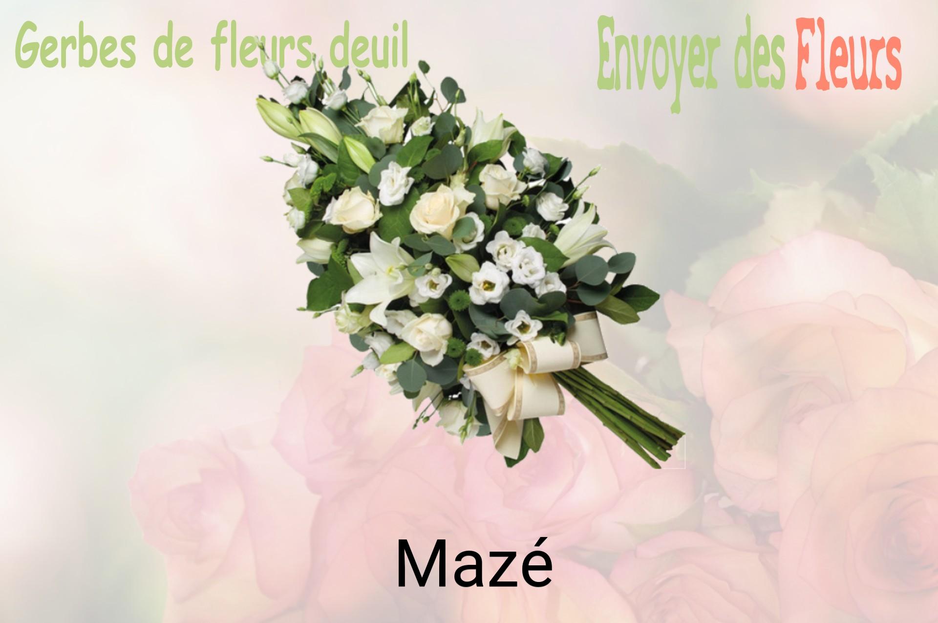 Gerbe de fleurs de deuil livrée à Mazé
